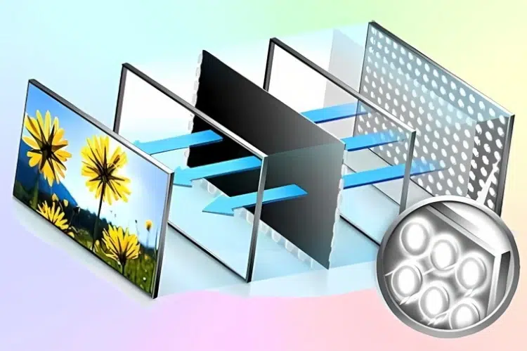Direct LED backlight, where there are many LEDs at the back of the matrix
